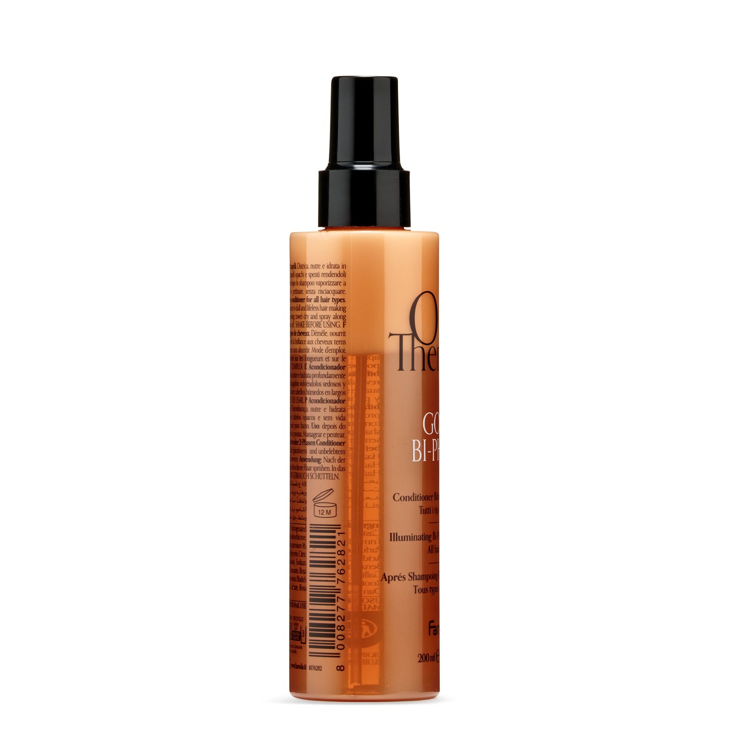 Fanola Golden Bi-Phase Conditioner for all hair types, 200ml spray bottle with black cap