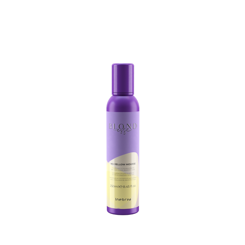 Blondesse No-Yellow Mousse for blonde hair, 250ml purple bottle by Inebrya