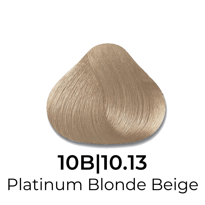 Platinum Blonde Beige hair color swatch 10B|10.13 for salon or home use