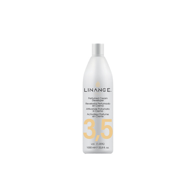 Linange 3.5 Volume Perfumed Cream Developer for Hair Coloring, 1000ml Bottle