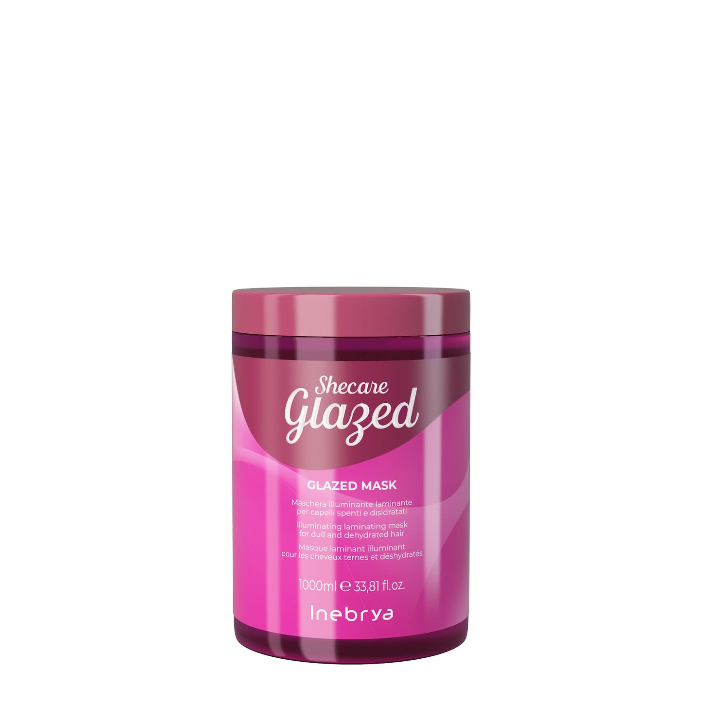 Shecare Glazed Mask for dull and dehydrated hair, 1000ml illuminating treatment in pink jar