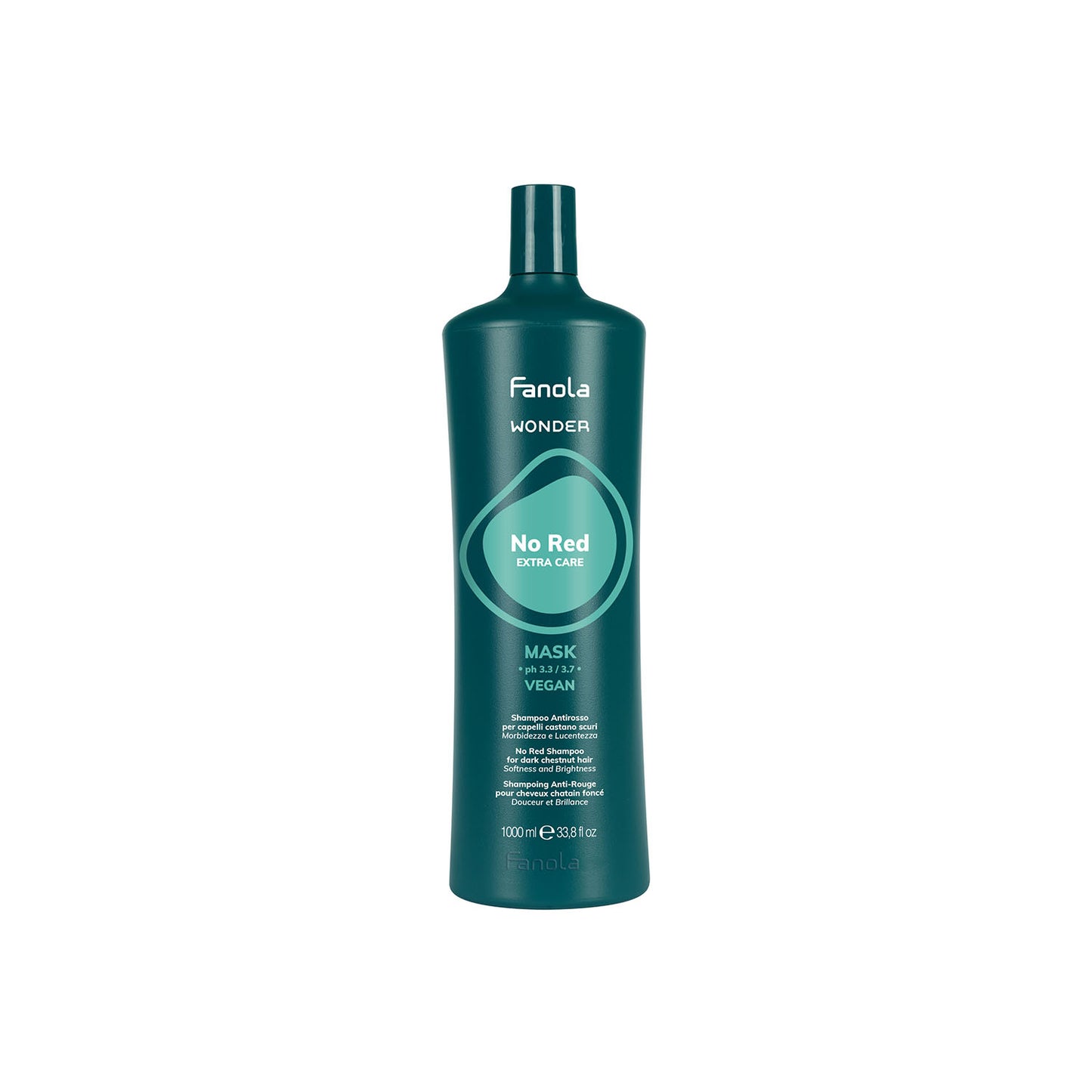 Fanola No Red Extra Care Mask for dark chestnut hair, vegan, 1000ml