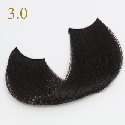 Dark brown hair extensions, shade 3.0, sleek and natural-looking for beauty styling