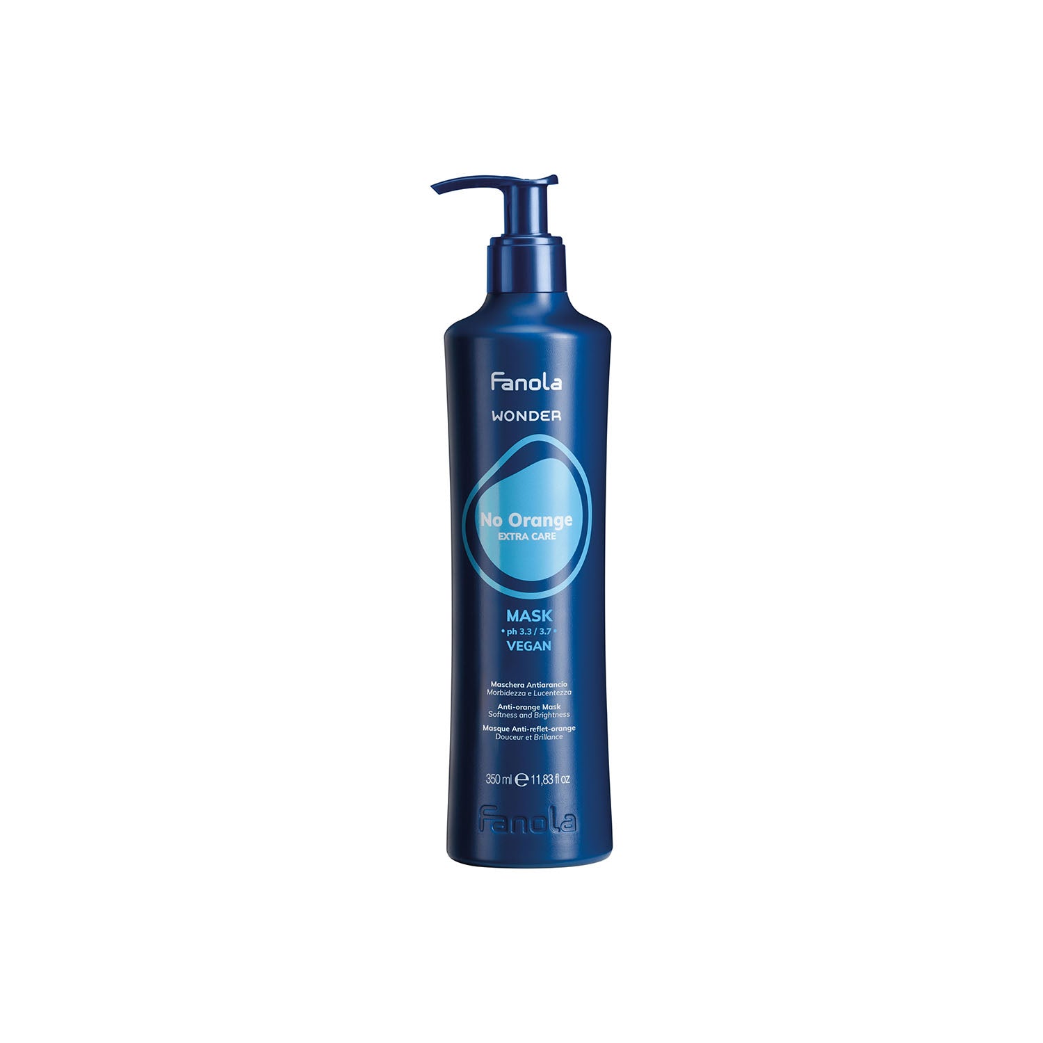 Fanola No Orange Anti-Orange Hair Mask, Vegan, 350ml, for Softness & Brightness