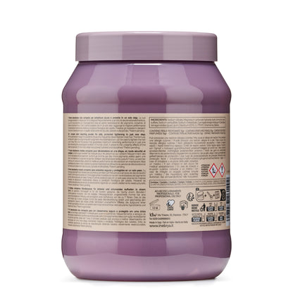 Violet hair bleaching powder in purple jar, professional use only, for safe lightening up to 7 tones