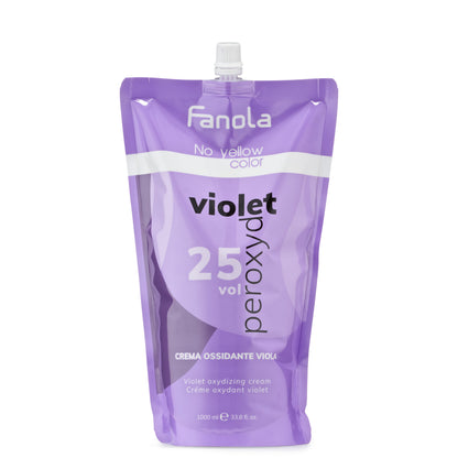 Fanola Violet Peroxyd 25 Vol hair bleach cream for no yellow color, 1000ml