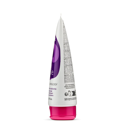 Purple and white hair care tube with pink cap, professional use nourishing mask for beauty routines