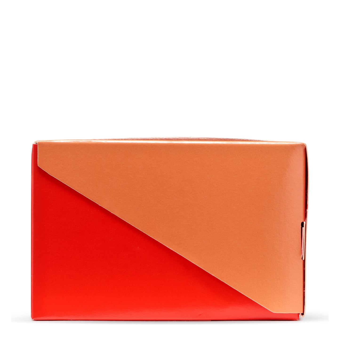 Red and orange geometric beauty product box on white background
