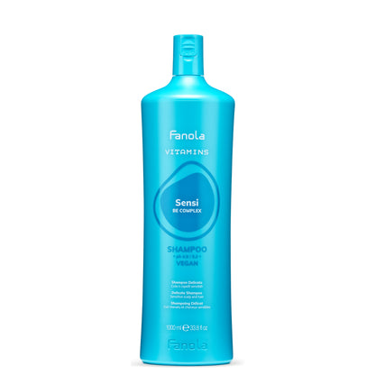 Fanola Sensi Delicate Shampoo for sensitive scalp and hair, vegan formula, 1000ml