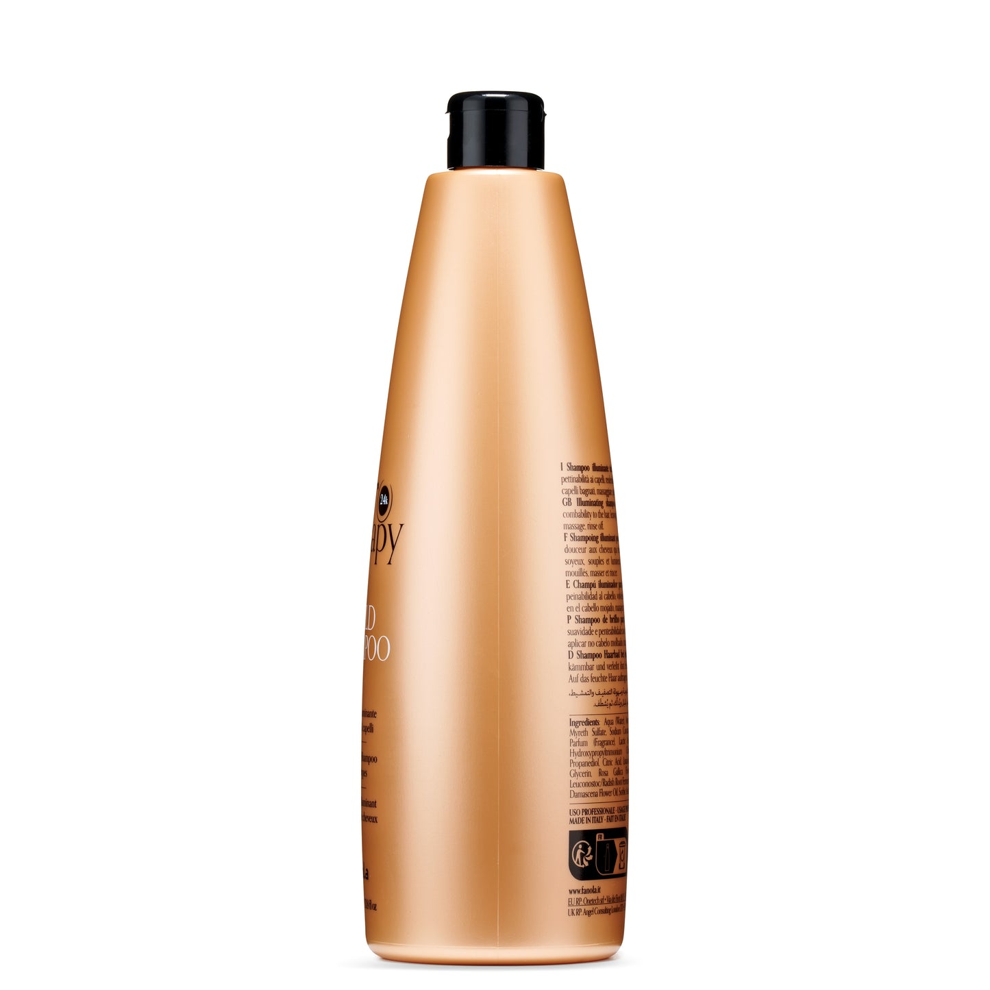 Gold Therapy 24k illuminating shampoo bottle for soft, shiny hair care