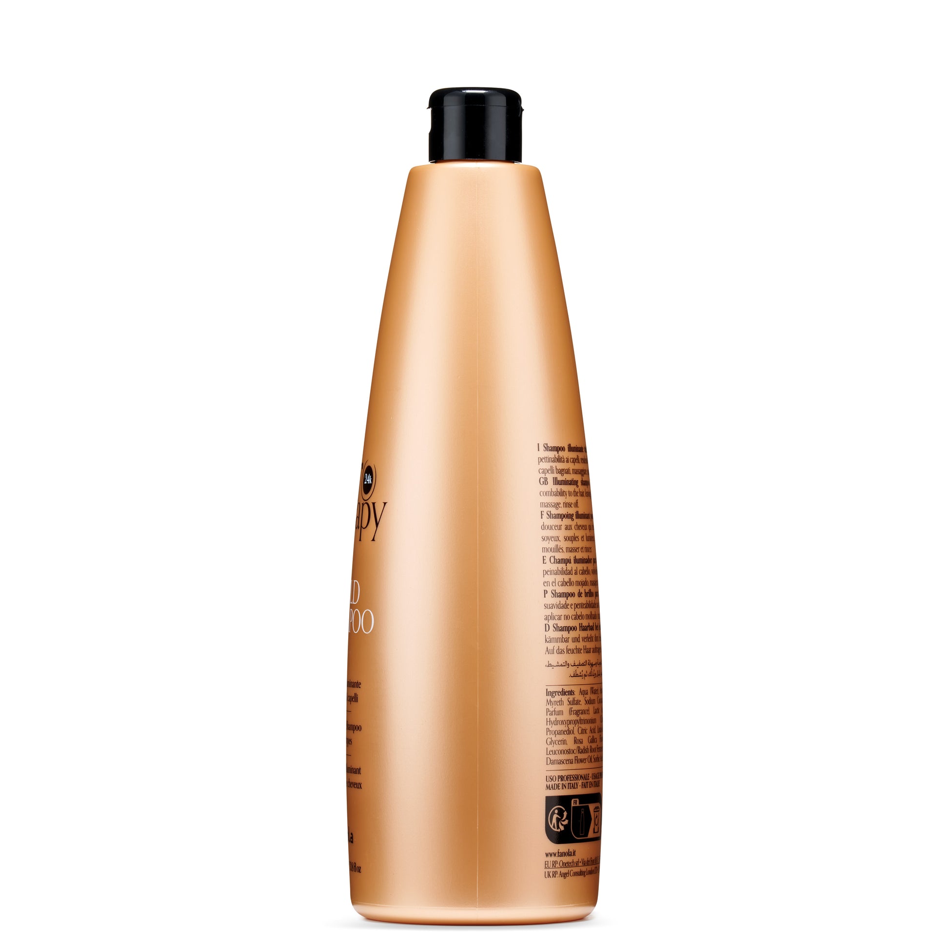 Gold Therapy 24k illuminating shampoo bottle for soft, shiny hair care