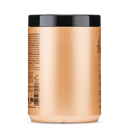 Golden hair mask for all hair types, nourishes and softens with professional formula