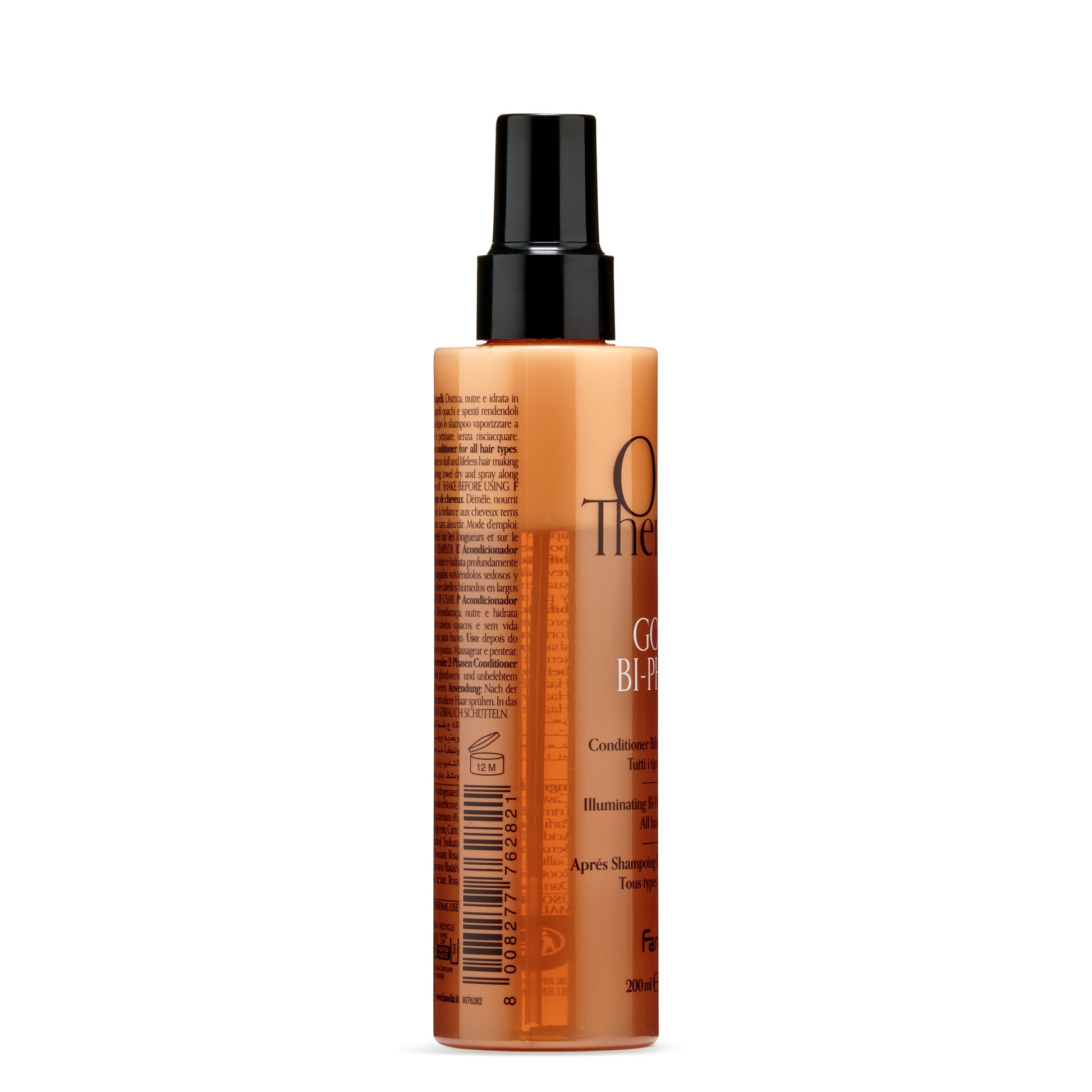 Fanola Golden Bi-Phase Conditioner for all hair types, 200ml spray bottle with black cap