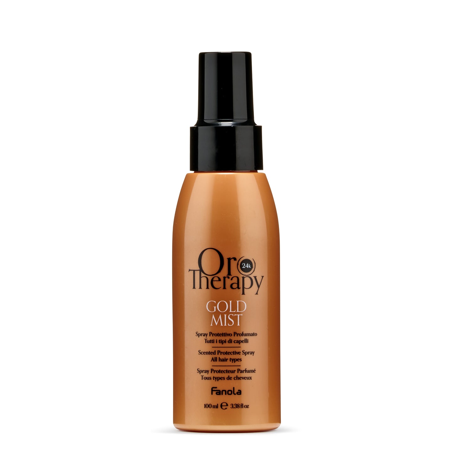Oro Therapy Gold Mist scented protective spray for all hair types by Fanola