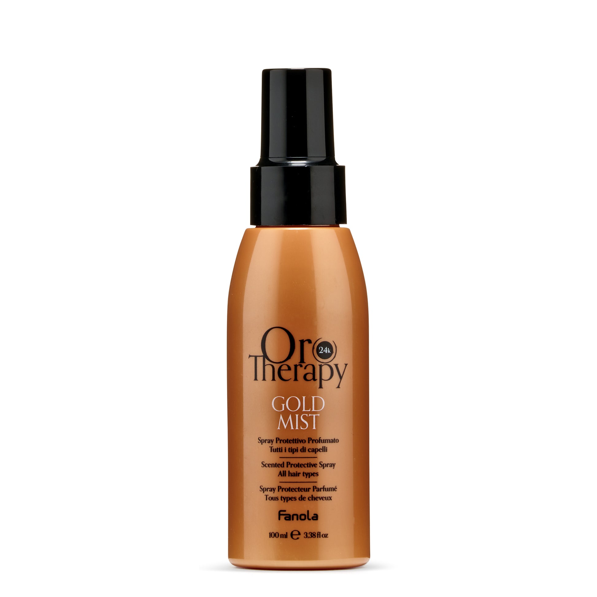 Oro Therapy Gold Mist scented protective spray for all hair types by Fanola