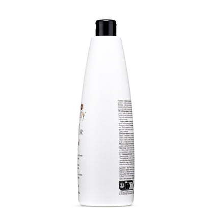 White bottle of 24k hair color oxidizing emulsion with black cap, professional salon use, made in Italy
