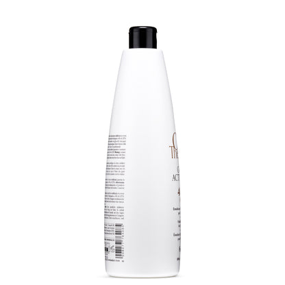 White bottle of hair color emulsion with black cap, professional use, 40 vol oxidant for salon coloring