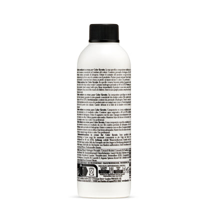 Color Keratin oxidizing emulsion bottle with black cap, professional hair dye developer for salon use