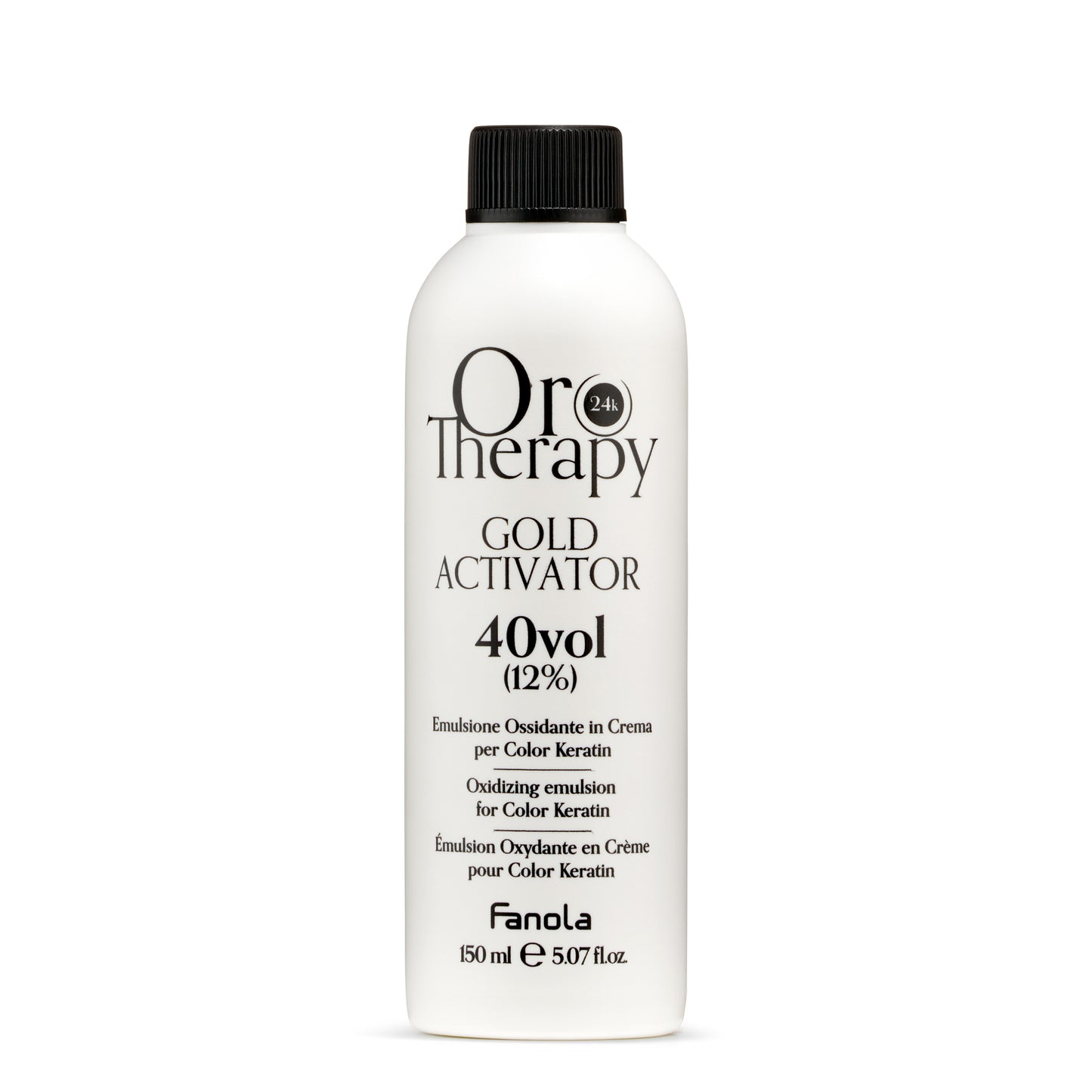 Oro Therapy Gold Activator 40vol for Color Keratin, 150ml oxidizing emulsion by Fanola
