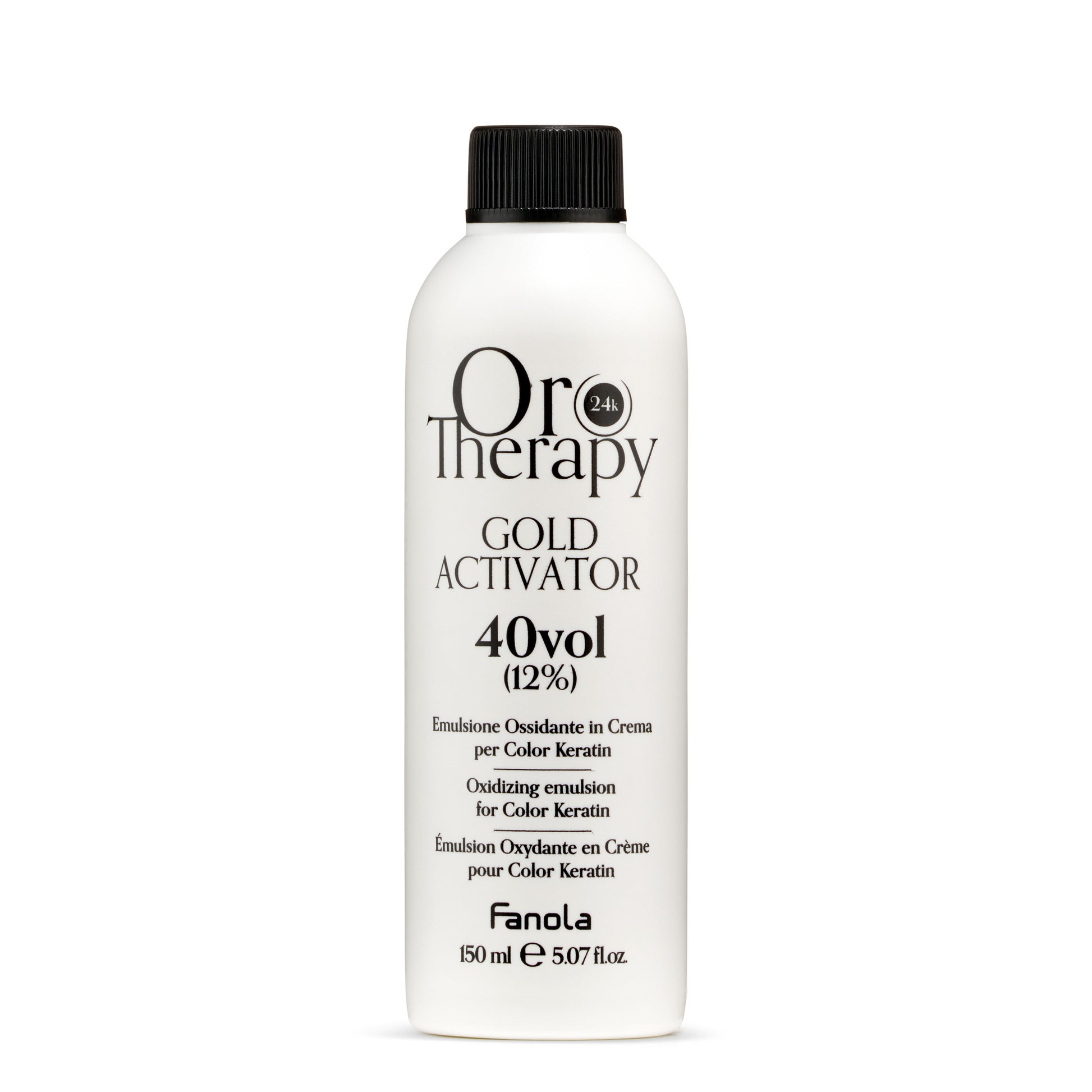 Oro Therapy Gold Activator 40vol for Color Keratin, 150ml oxidizing emulsion by Fanola