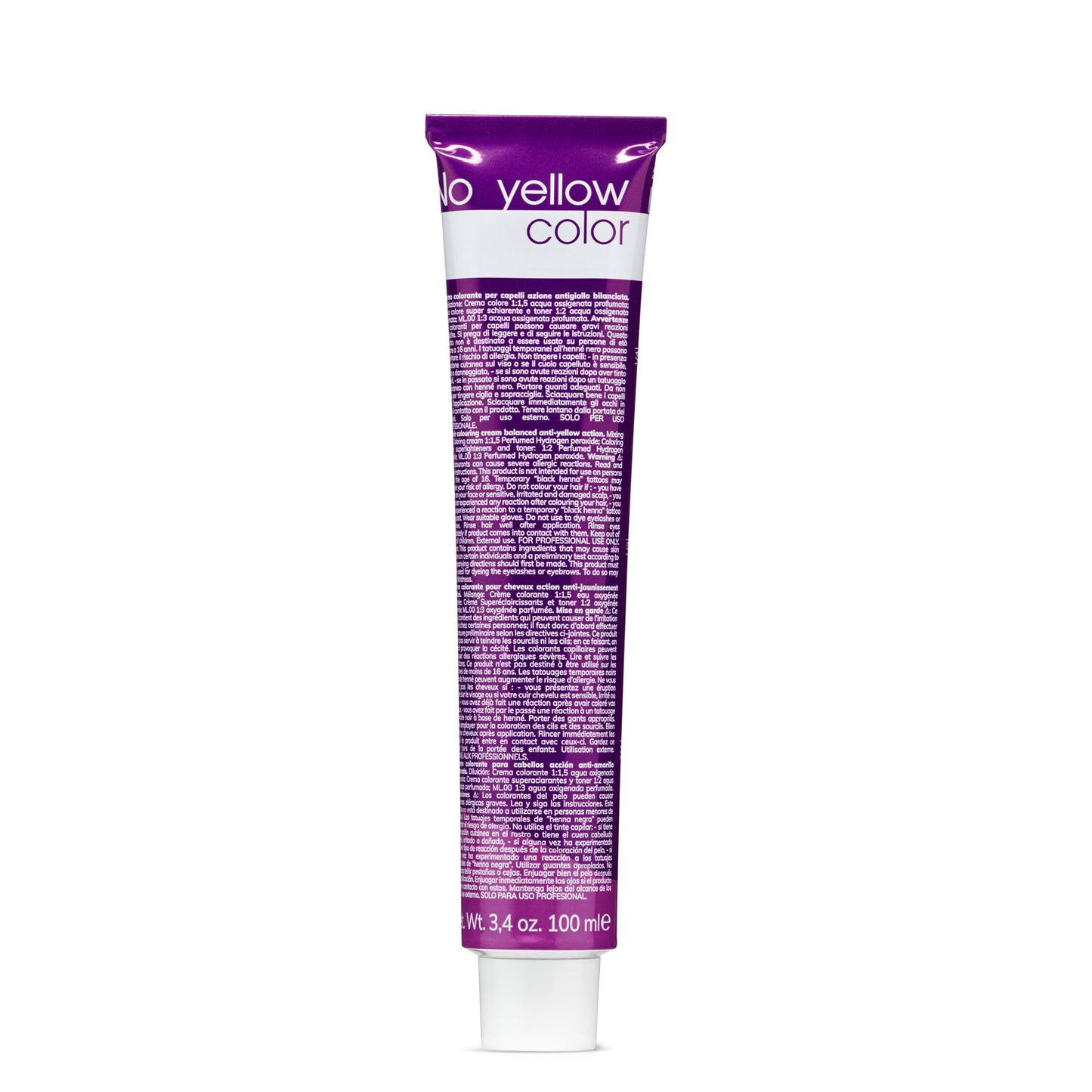 No Yellow Color hair toner tube for blonde hair, anti-yellow action, 100ml professional use