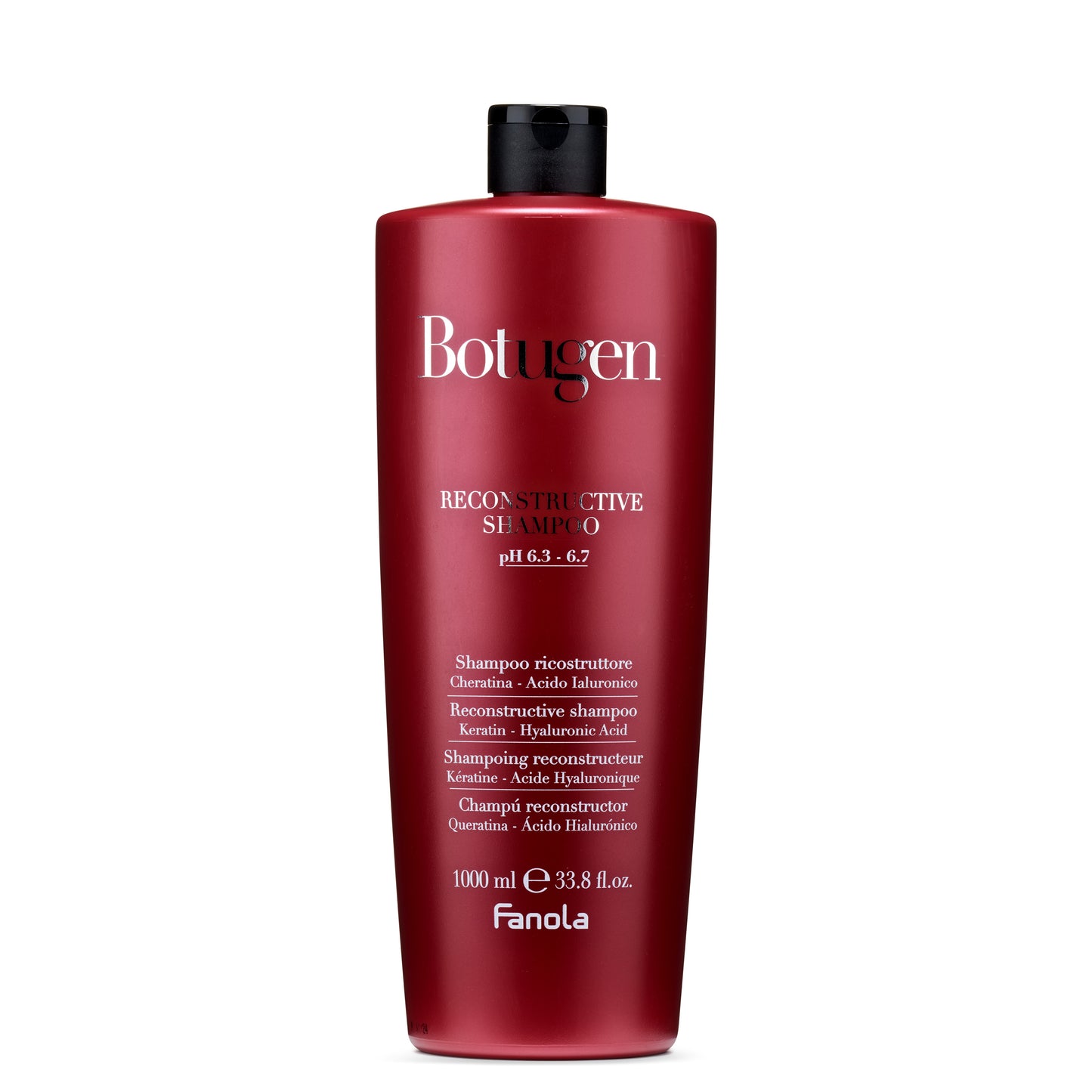 Botugen Reconstructive Shampoo with Keratin & Hyaluronic Acid, 1000ml red bottle for hair repair