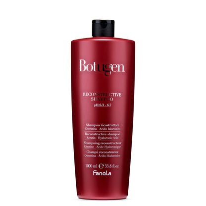 Botugen Reconstructive Shampoo with Keratin & Hyaluronic Acid, 1000ml red bottle for hair repair