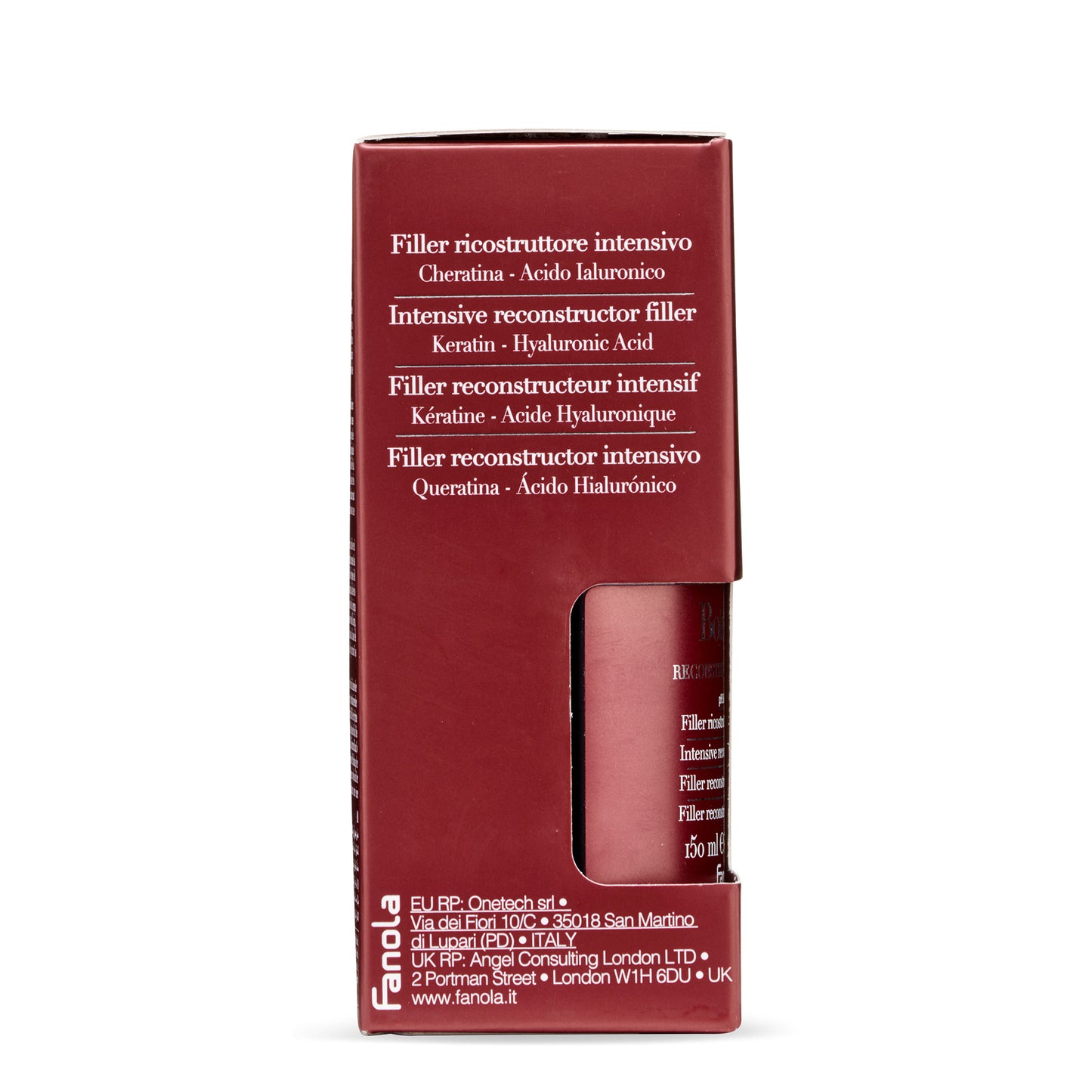 Intensive reconstructor filler with keratin & hyaluronic acid in red box packaging