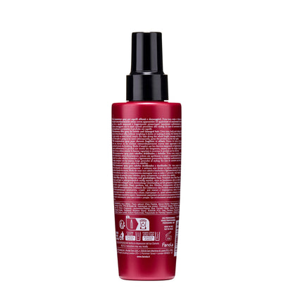 Fanola hair repair spray for damaged hair, red bottle with black pump, professional salon use