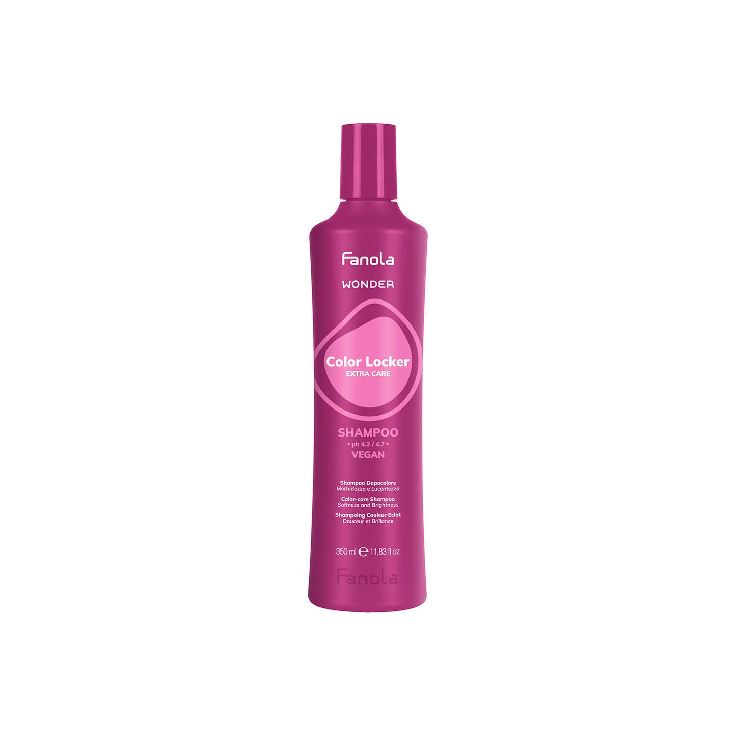 Fanola Wonder Color Locker Extra Care Shampoo, vegan formula for softness and brightness, 350ml