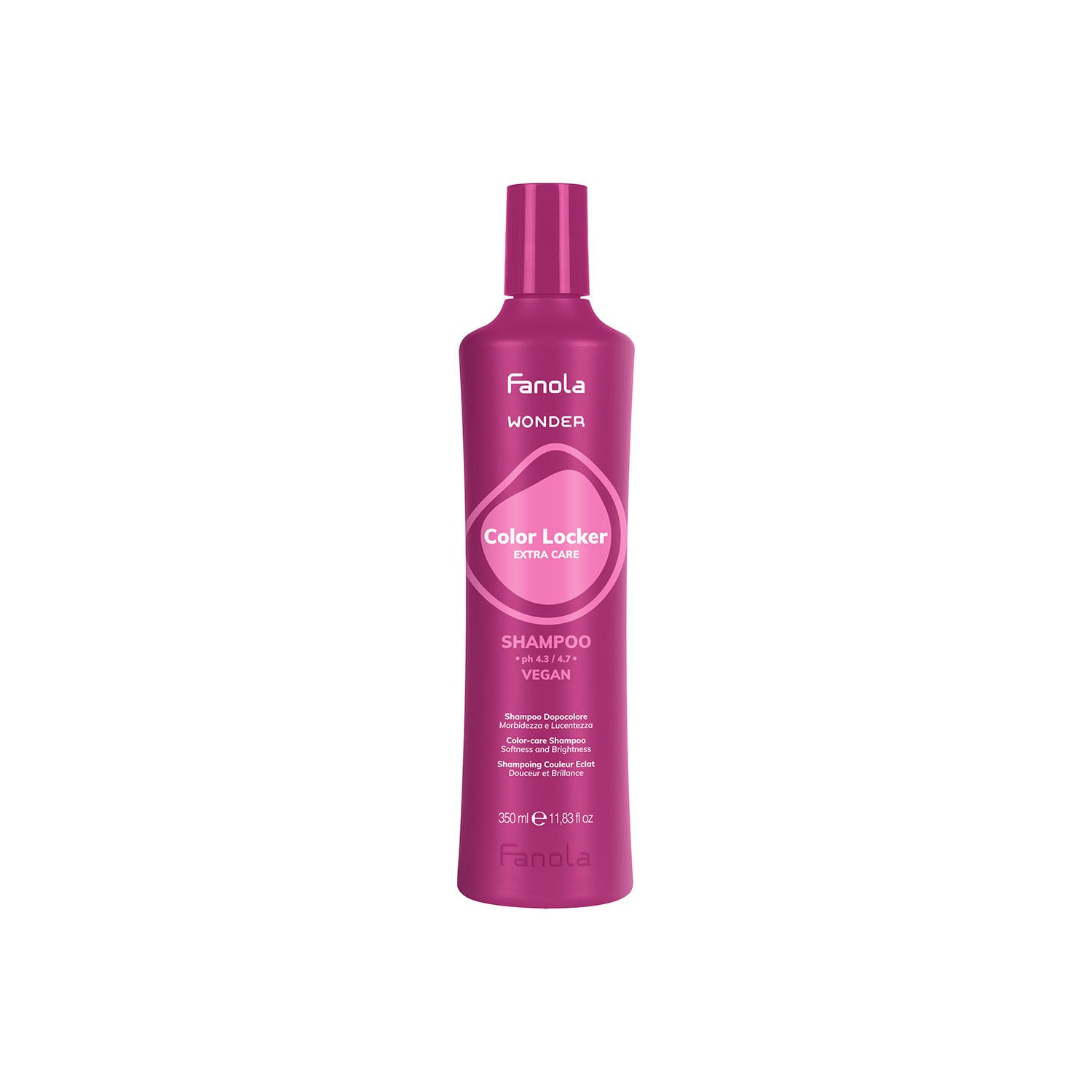 Fanola Wonder Color Locker Extra Care Shampoo, vegan formula for softness and brightness, 350ml