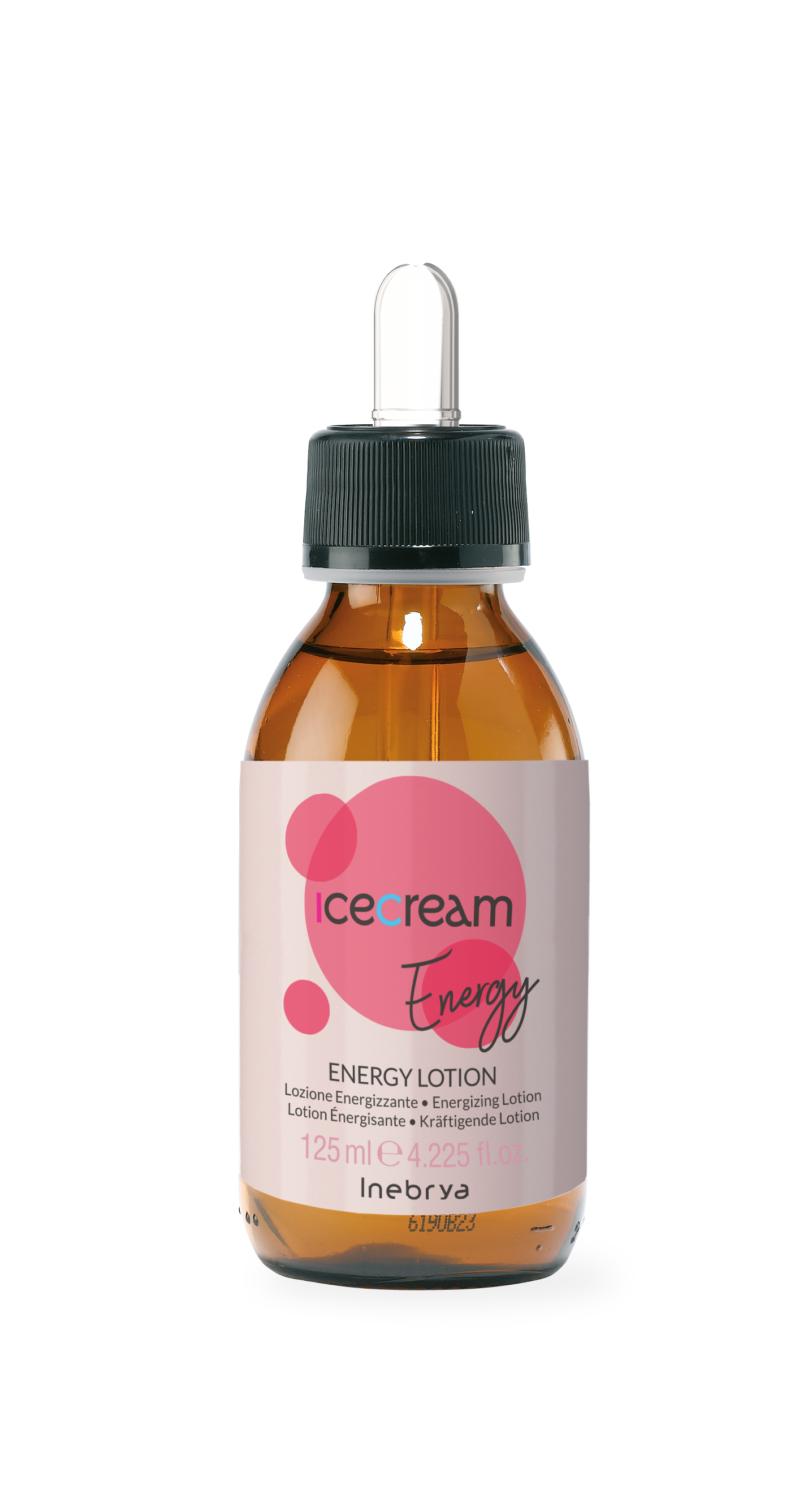 Icecream Energy Lotion 125ml amber bottle with dropper, energizing skincare for beauty routines