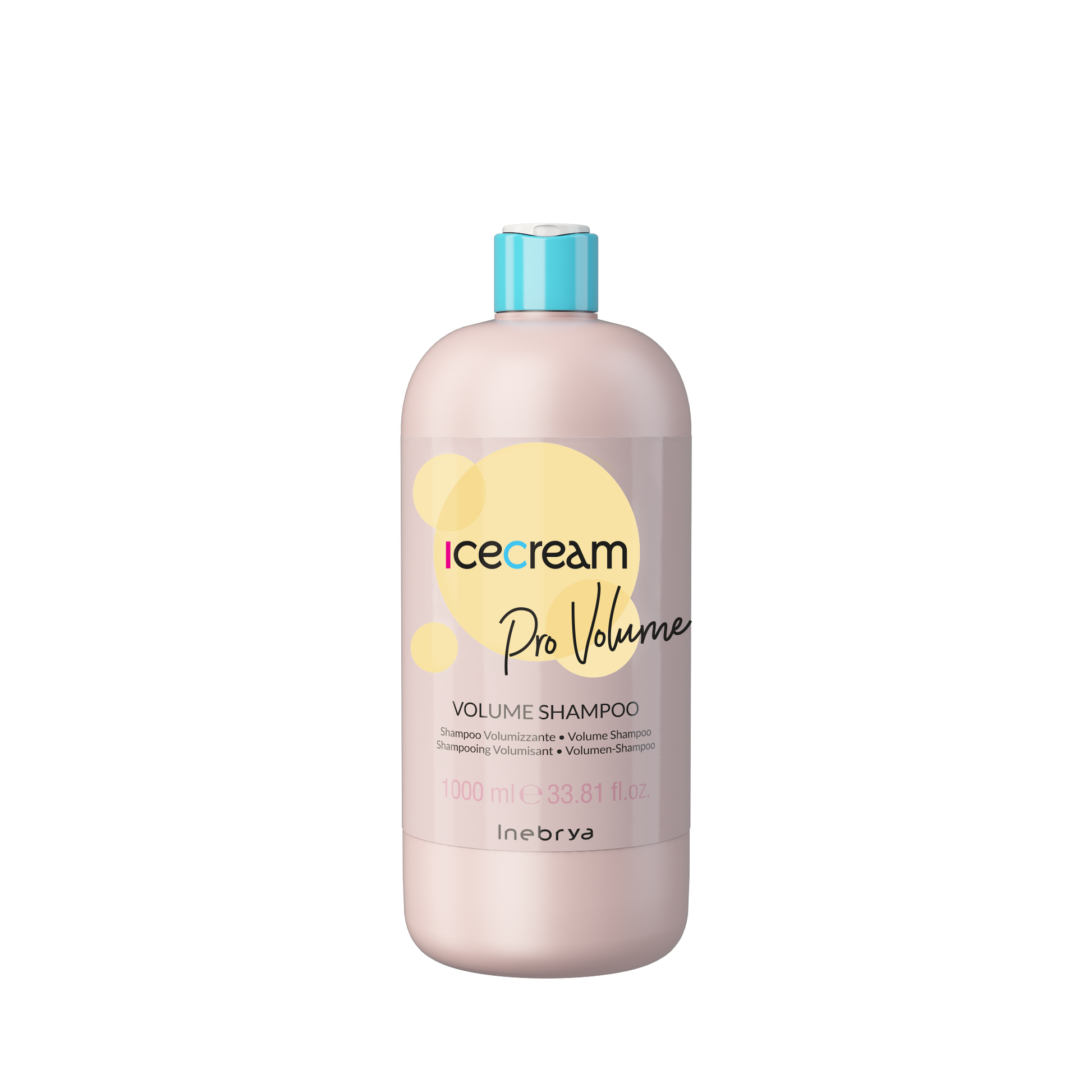 Icecream Pro Volume Shampoo 1000ml for hair volume, pink bottle with blue cap