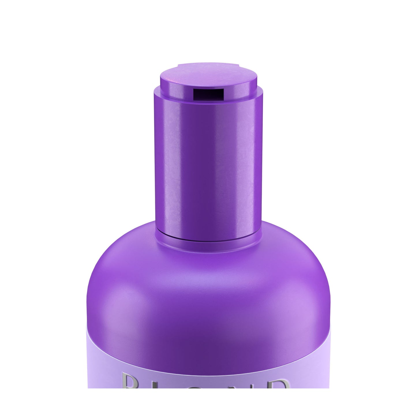 Purple beauty product bottle with pump dispenser, matte finish, clean design for skincare or haircare