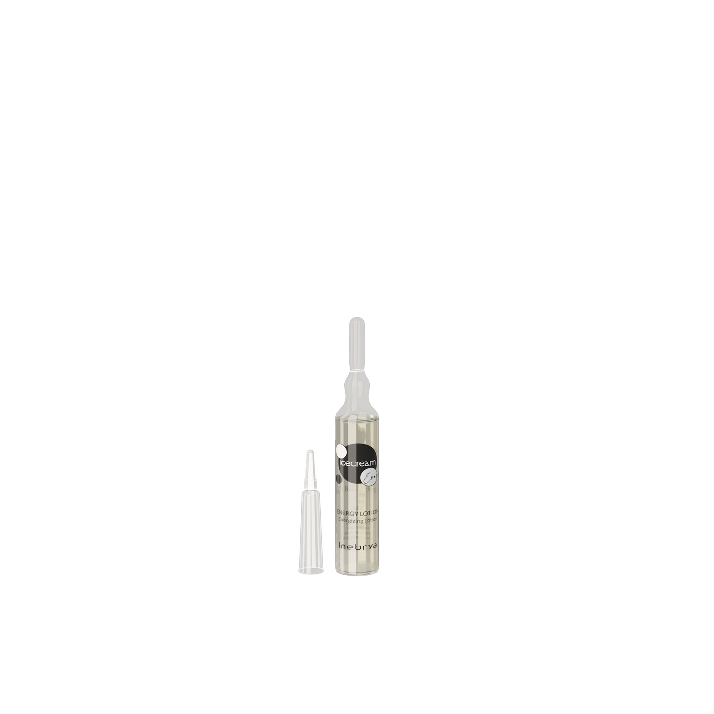Icecream Energy Lotion ampoule with dropper, clear glass vial for skincare