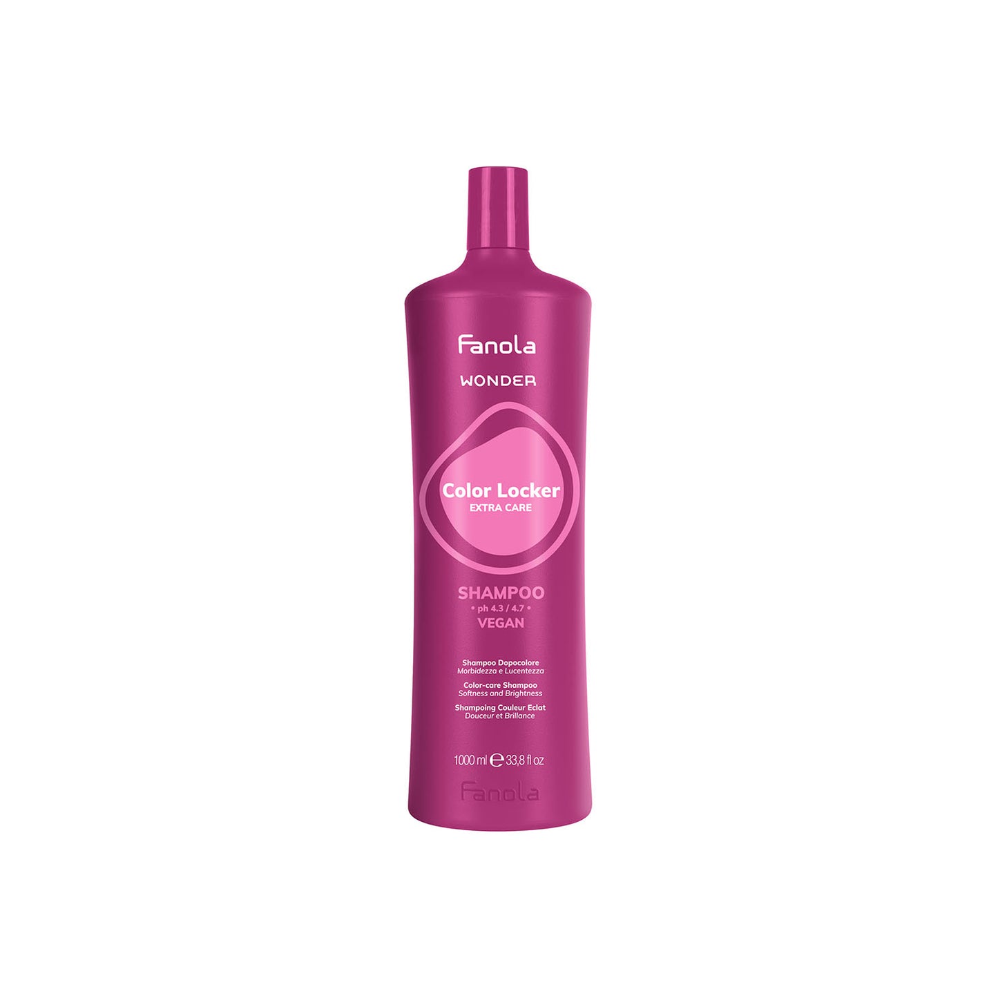 Fanola Wonder Color Locker Extra Care Shampoo, vegan formula for softness and brightness, 1000ml