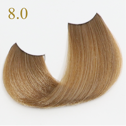 Light blonde hair swatch 8.0 for salon color selection