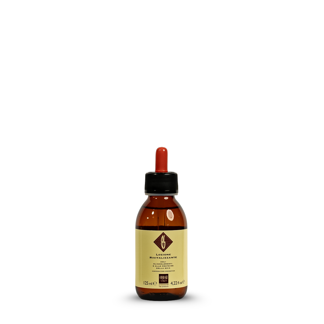 Revitalizing hair lotion with soy proteins and oligoelements, 125ml amber bottle with dropper