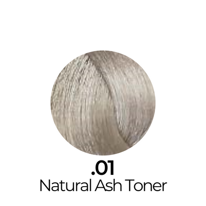 Natural Ash Toner 01 for blonde hair color correction, subtle cool tone enhancement