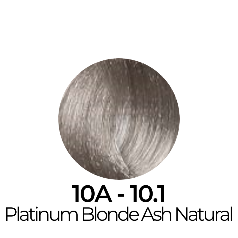 Platinum Blonde Ash Natural 10A-10.1 hair color swatch for European beauty styling