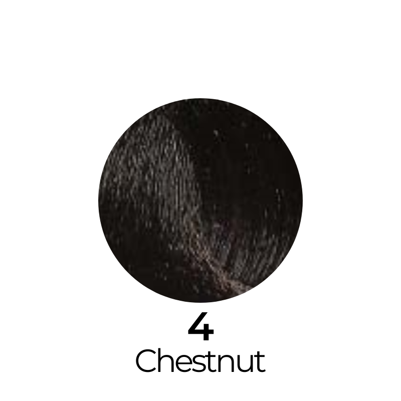 Chestnut hair color swatch, shade 4, for European beauty hair dye products