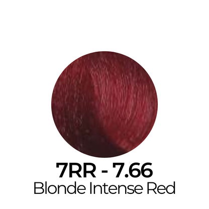 7.66 Blonde Intense Red hair color swatch for professional salon use