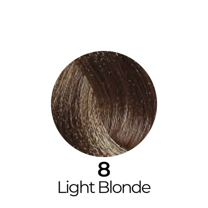 Light Blonde hair color swatch, shade 8, for European beauty styling