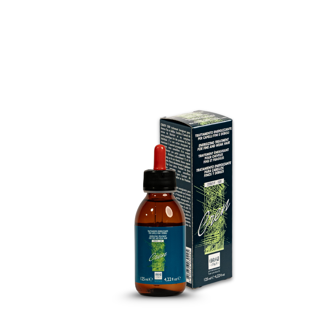 Energetic hair treatment for fine and weak hair, 125ml bottle with dropper and box