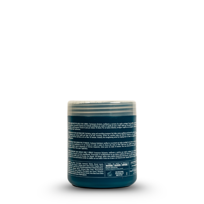 Hydrating hair mask for fine & weak hair, nourishing treatment in teal jar, made in Italy