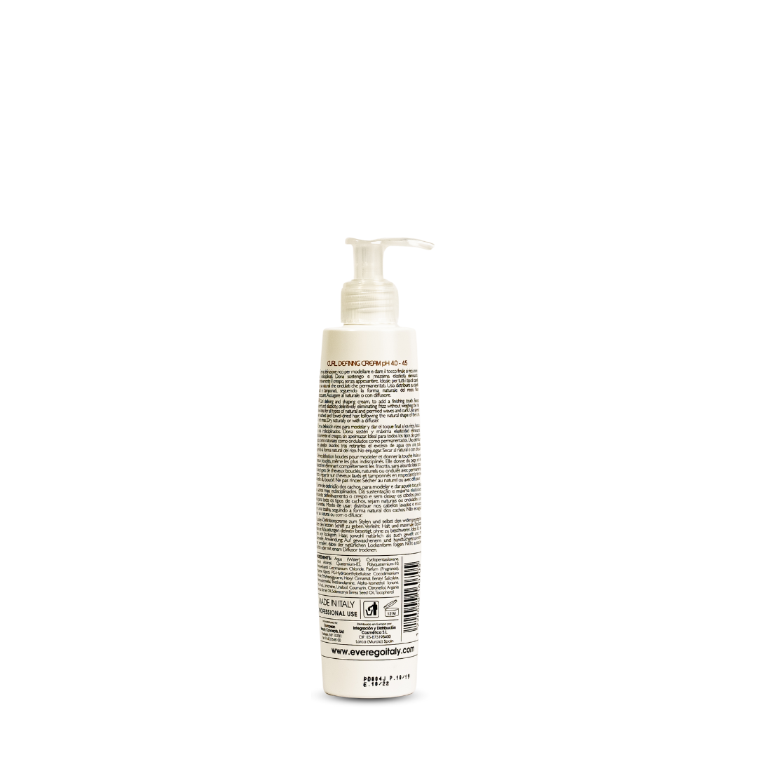Everegio Curl Defining Cream for natural waves & curls, made in Italy, professional use