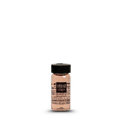 Ever Ego Italy Hydro Shine Lotion for glossy hair care, professional hair product in clear bottle with black cap