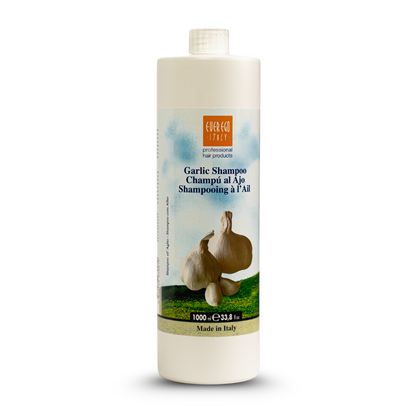 Ever Eco Italy Garlic Shampoo 1000ml, professional hair care product with natural garlic, made in Italy