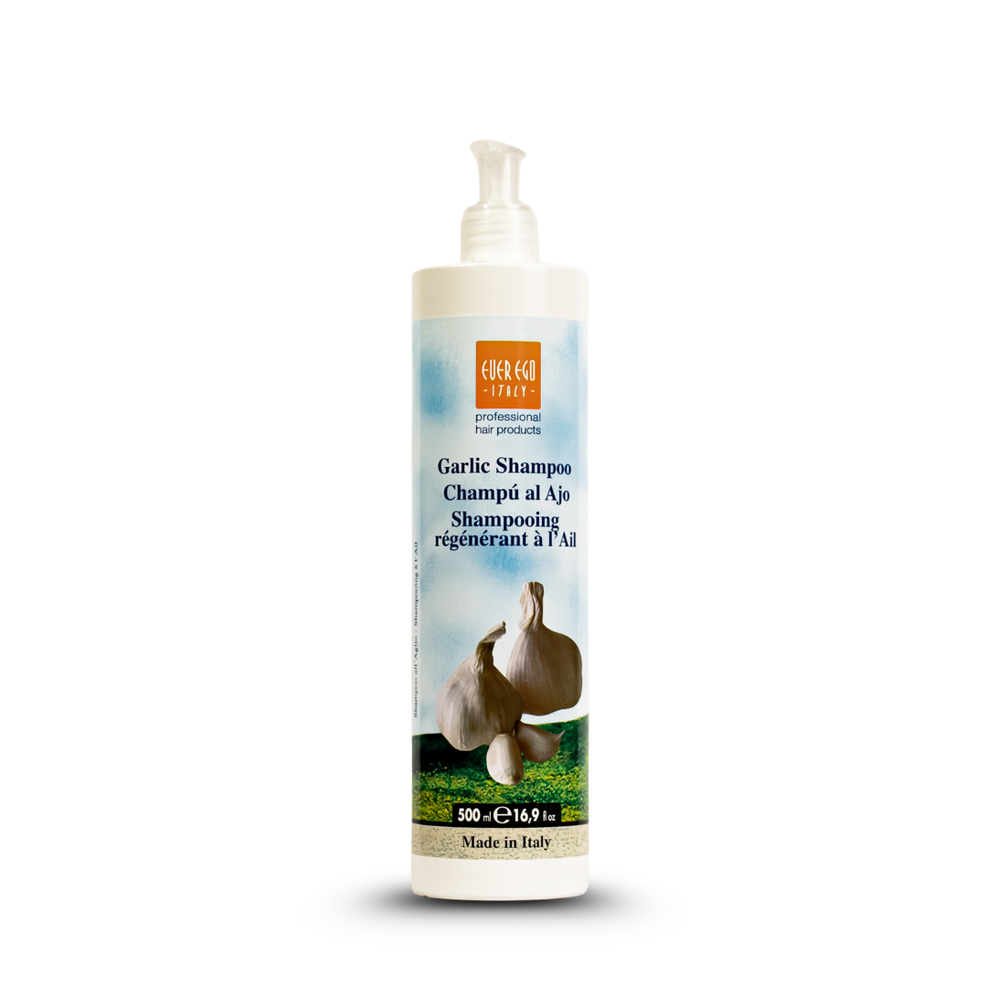Garlic Shampoo 500ml, Made in Italy, professional hair care for scalp & hair regeneration