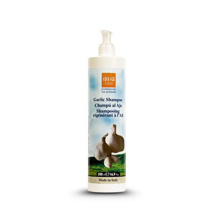 Garlic Shampoo 500ml, Made in Italy, professional hair care for scalp & hair regeneration